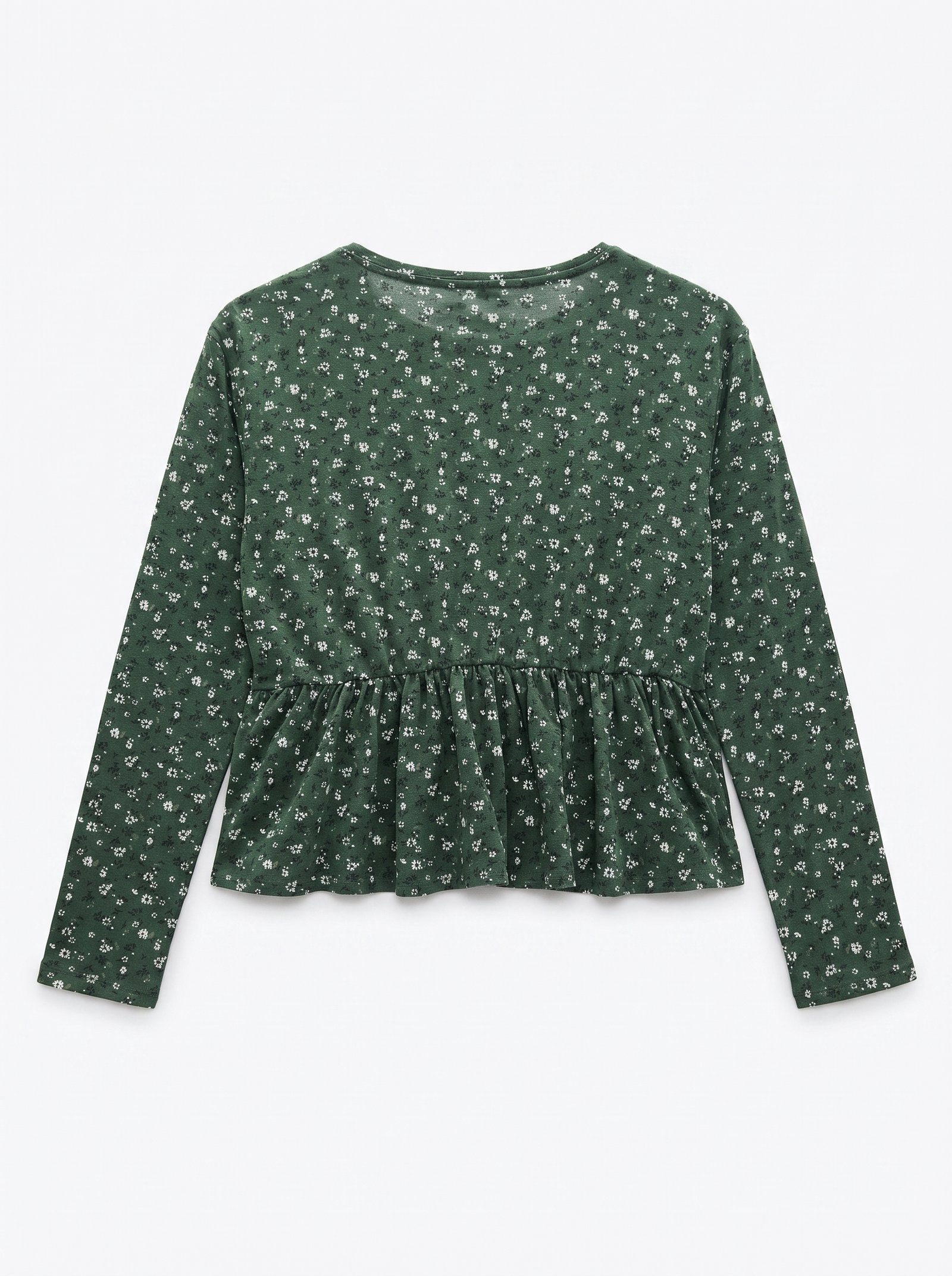 GREEN_WOMEN_tOP_WHITE_FLOWER_print