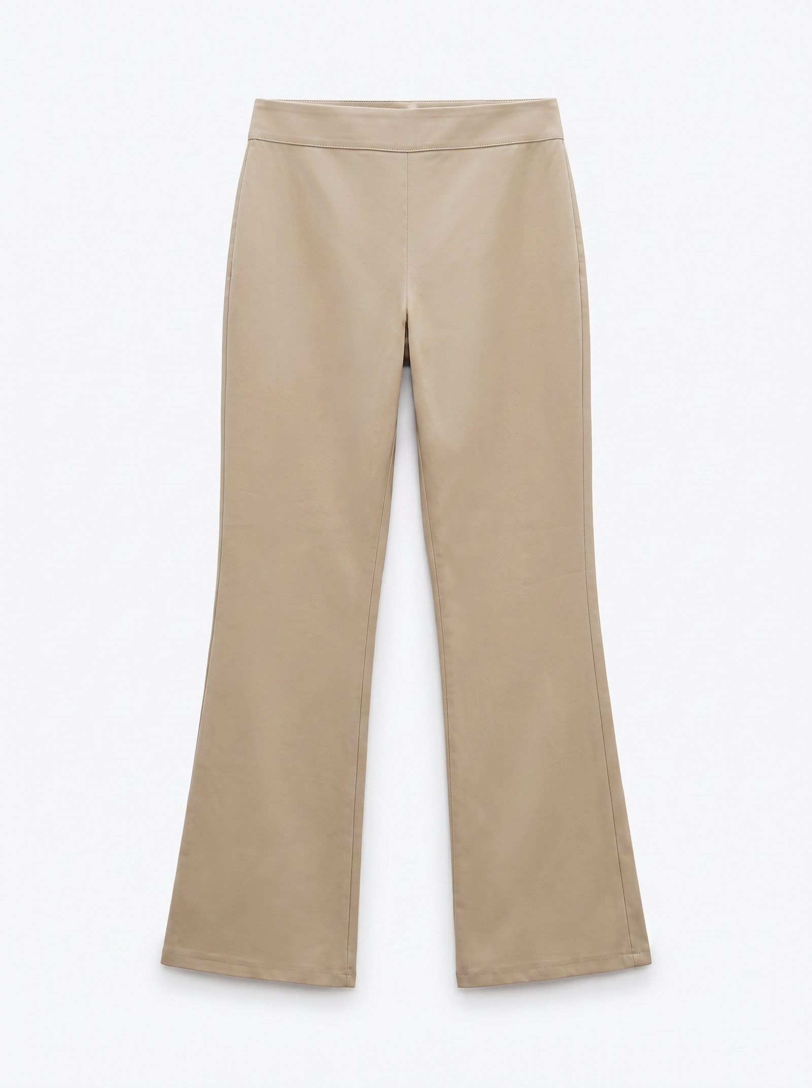 Women’s Beige High-Waisted Tailored Straight-Leg Trousers – S - Image 2