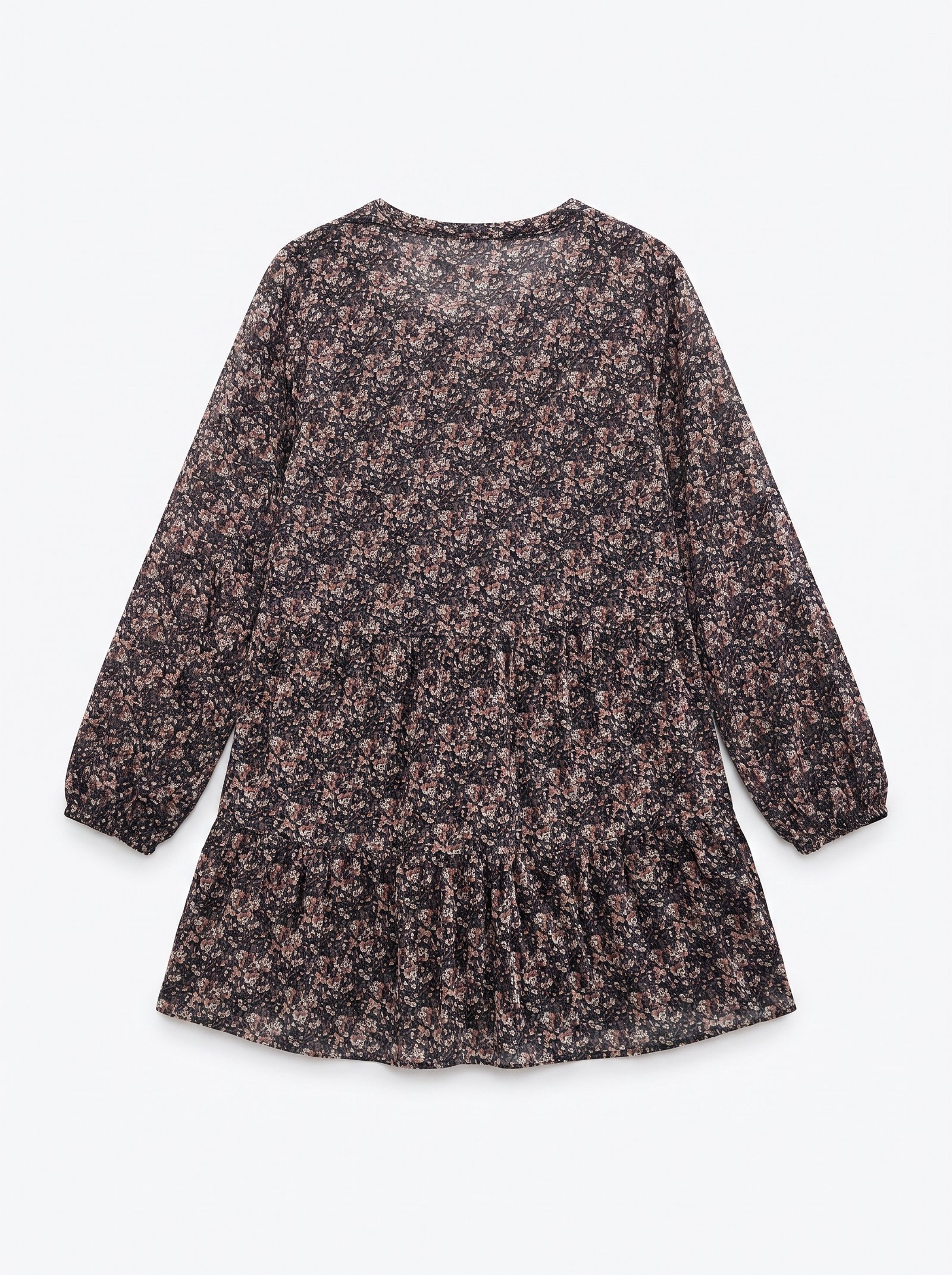 Grey Floral Print Women's Top – M - Image 2