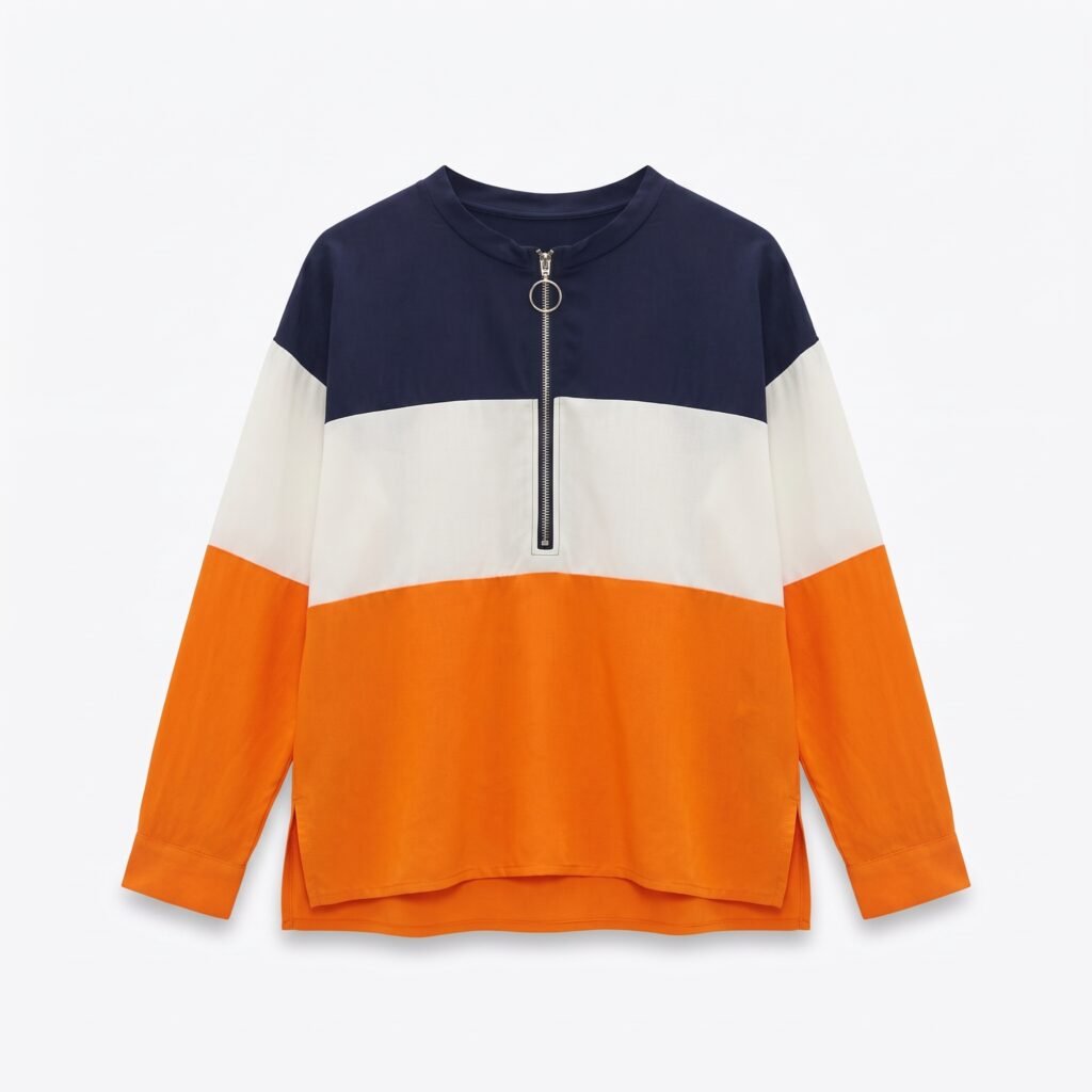 REORVA-WOMEN-COLOR-ZIP-UP-BLOCK-TOP