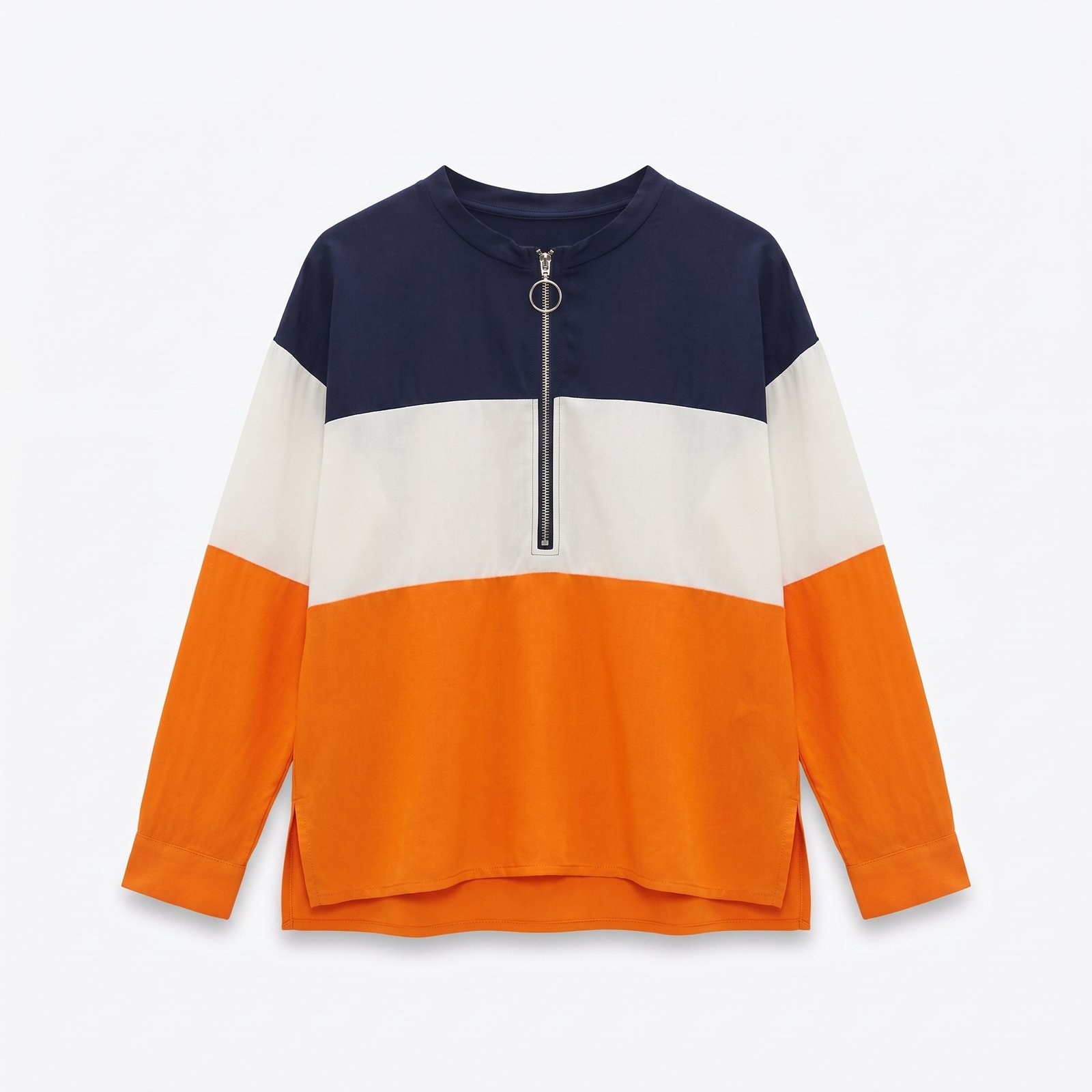 REORVA-WOMEN-COLOR-ZIP-UP-BLOCK-TOP